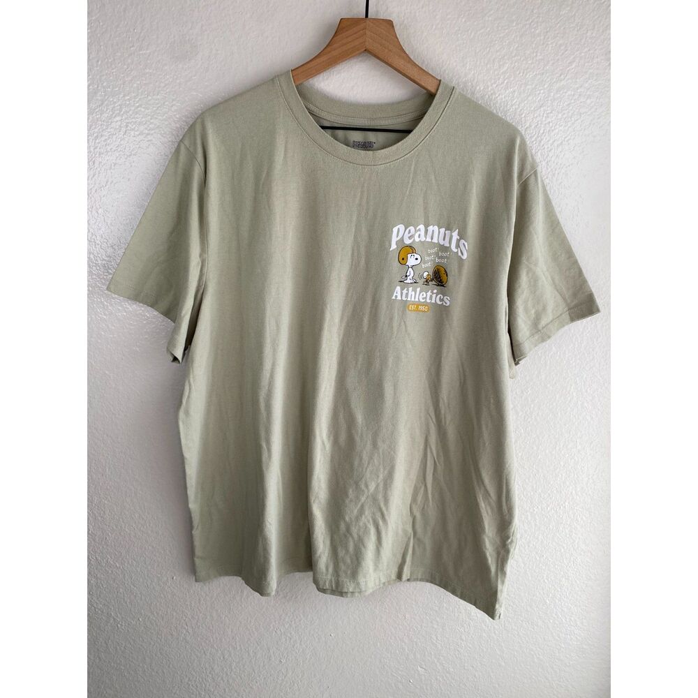 Peanuts Snoopy Mens XXL Green Graphic T Shirt I Would Rather Be Playing Sports